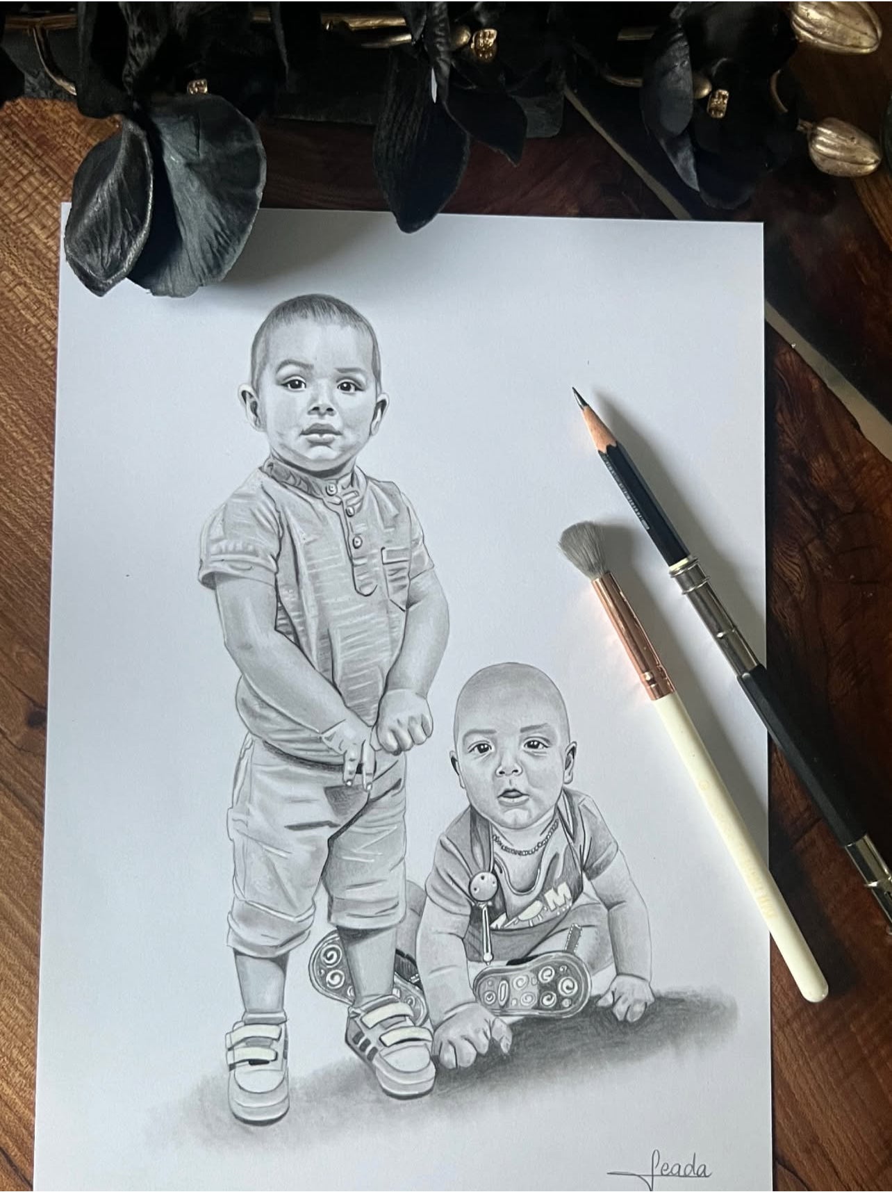 Handgezeichnete Portrait DIN A4