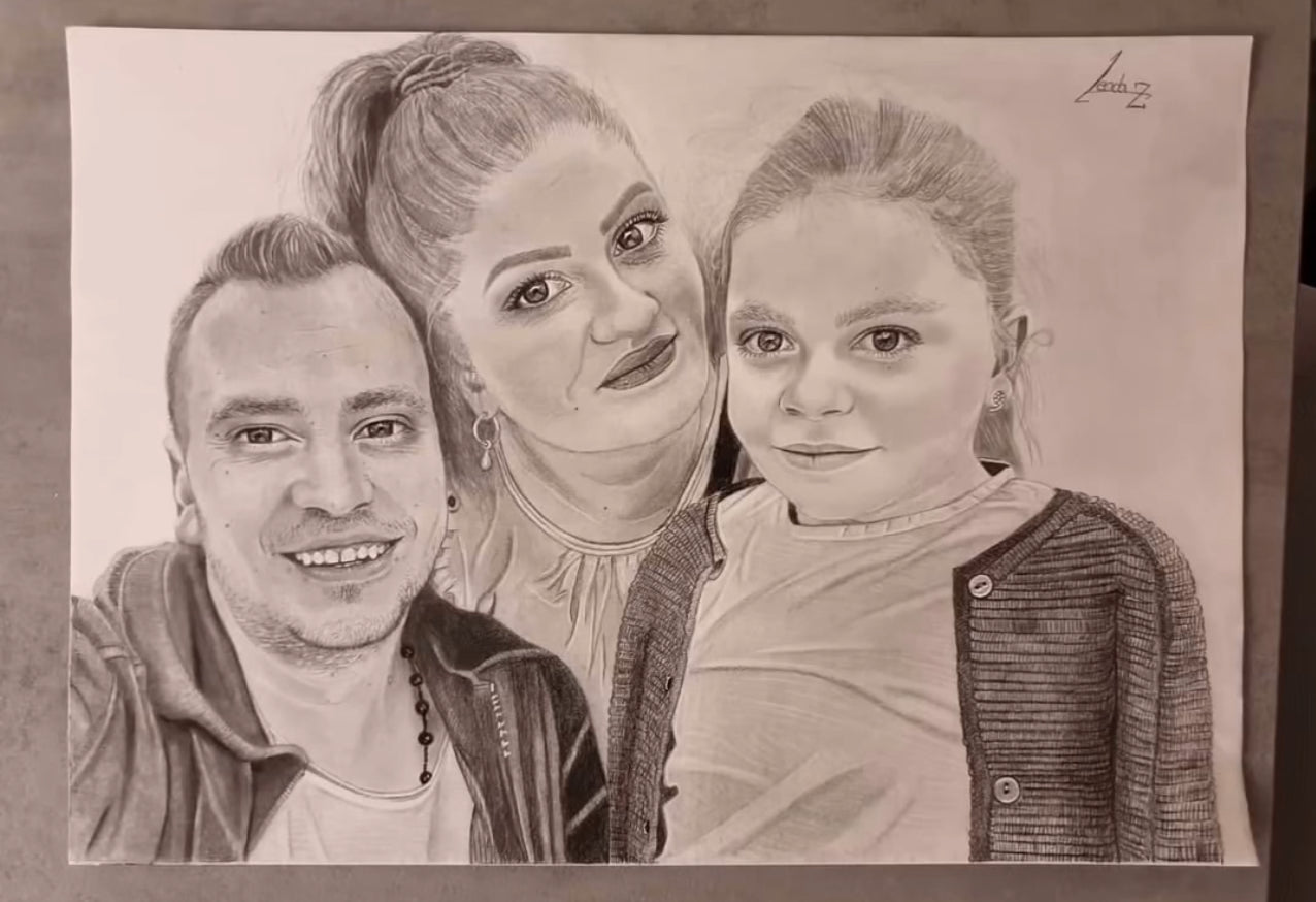 Handgezeichnete Portrait DIN A4