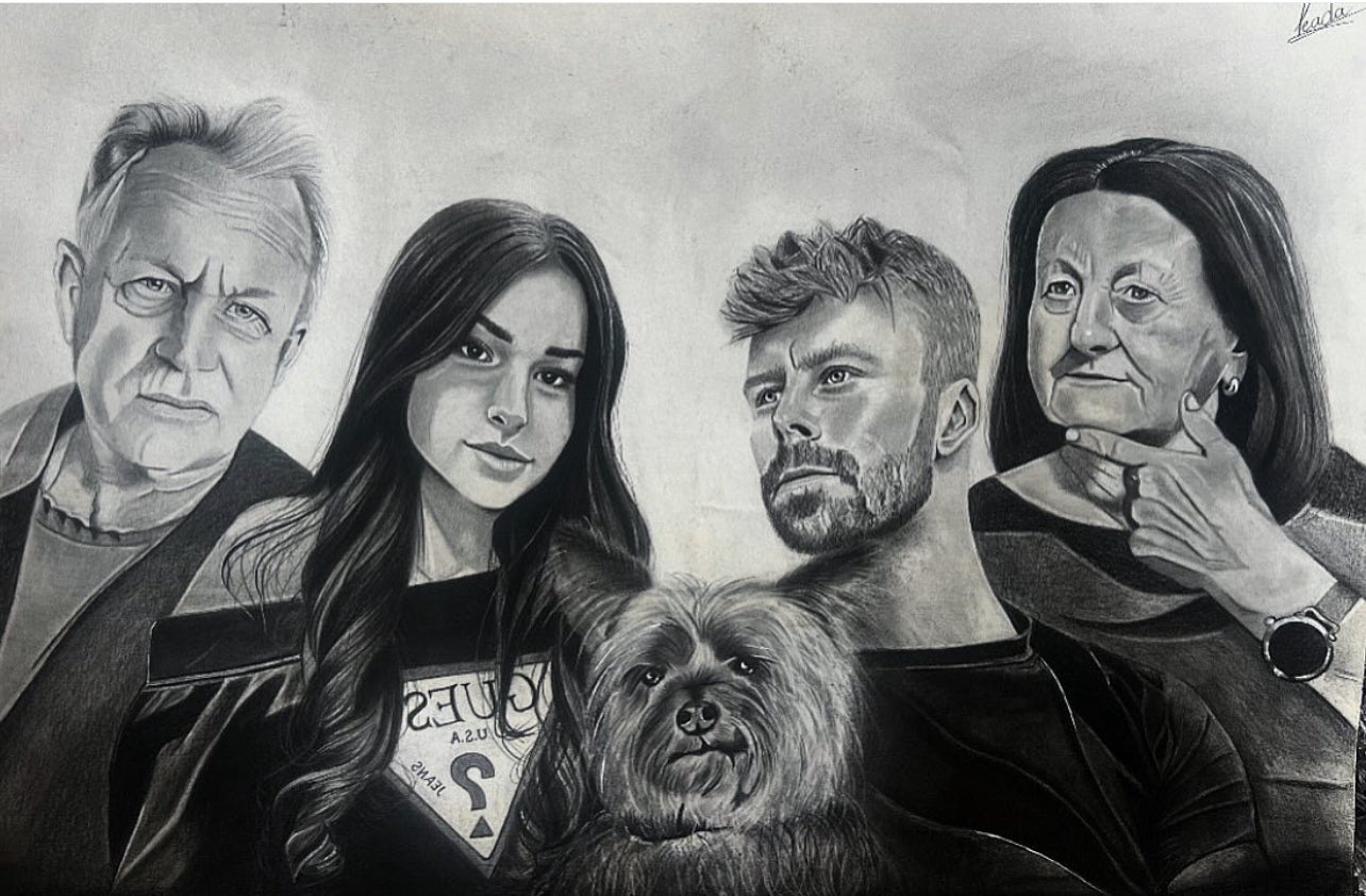 Handgezeichnete Portrait DIN A2