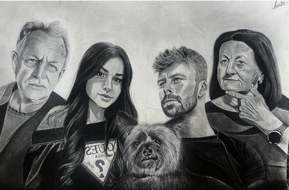 Handgezeichnete Portrait DIN A4